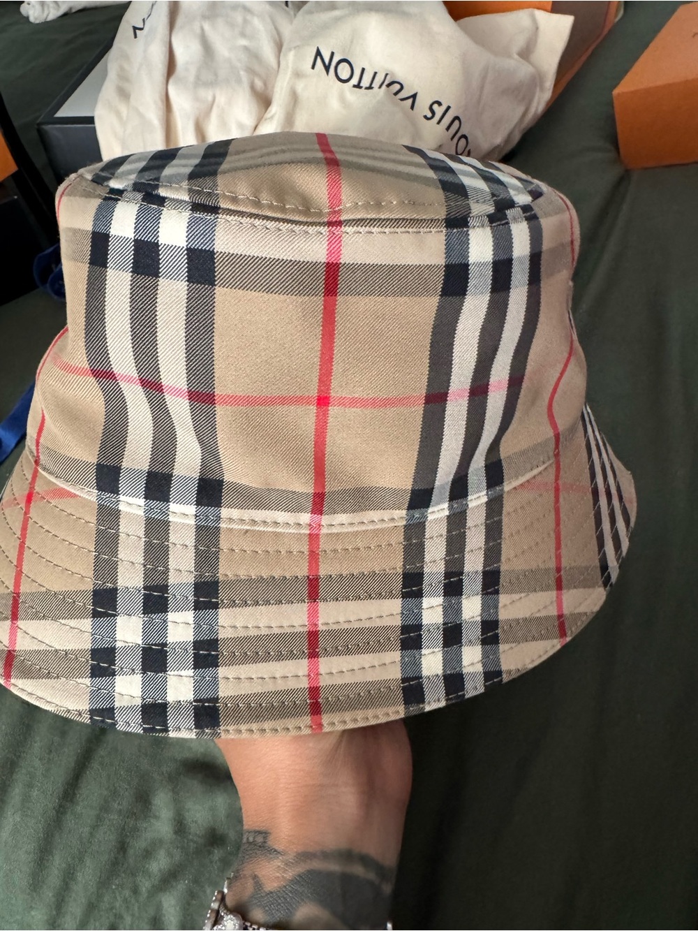 Burberry check cotton bucket hat